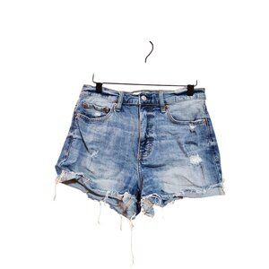 Daze Womens High-Rise Distressed Denim Shorts Size 27